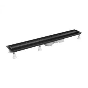 Bestseller Omnires LOWFIX Prysznicowy odpływ liniowy do zabudowy płytką 100 cm  Czarny LOWFIX100/T/BL